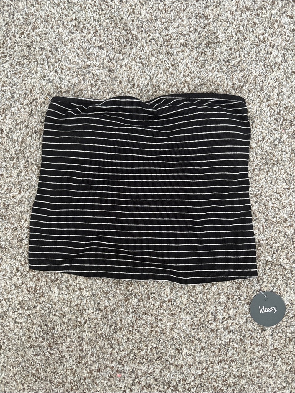 NEW Klassy Network Black & White Striped Tube Top